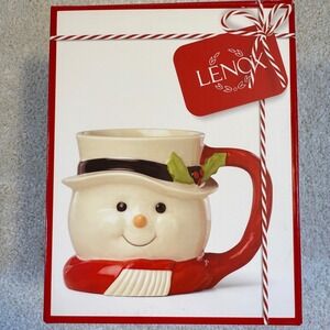 Lenox Hosting the Holidays Figural Snowman‎ Mug 16oz Christmas Holiday Gift New